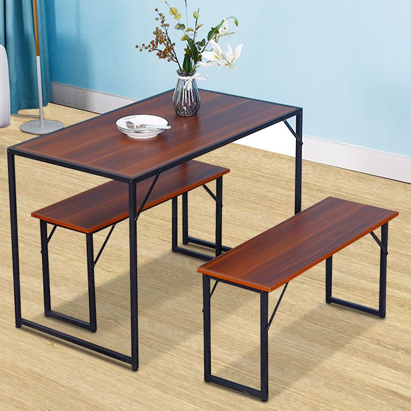 4 - Person Dining Set, Brown, Brown/Black