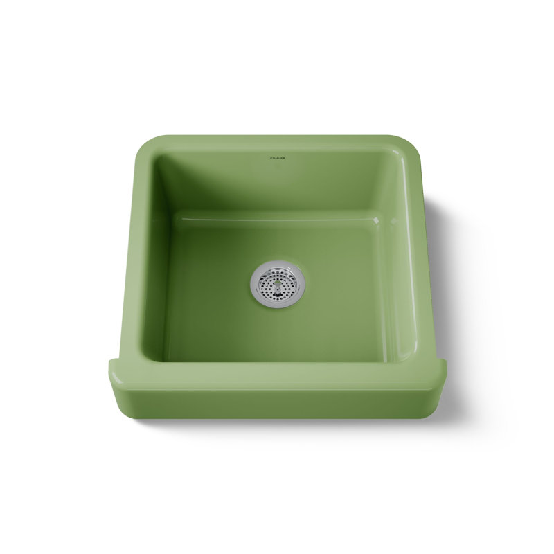 Whitehaven® Self-Trimming 24" L x 22" W Farmhouse Kitchen Sink, Fresh Green