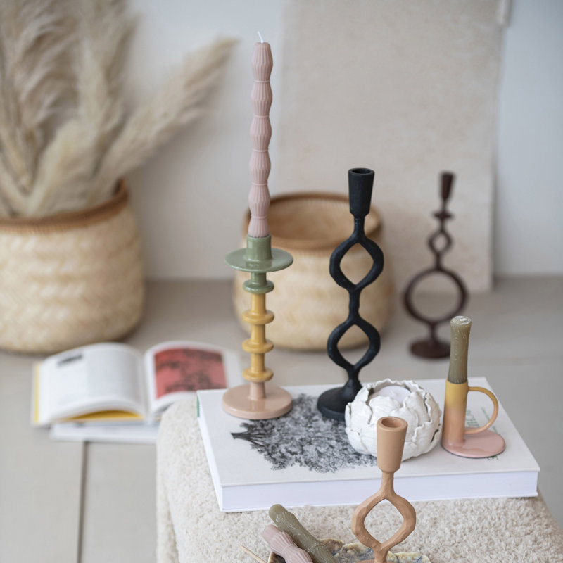9" H Metal Tabletop Candlestick