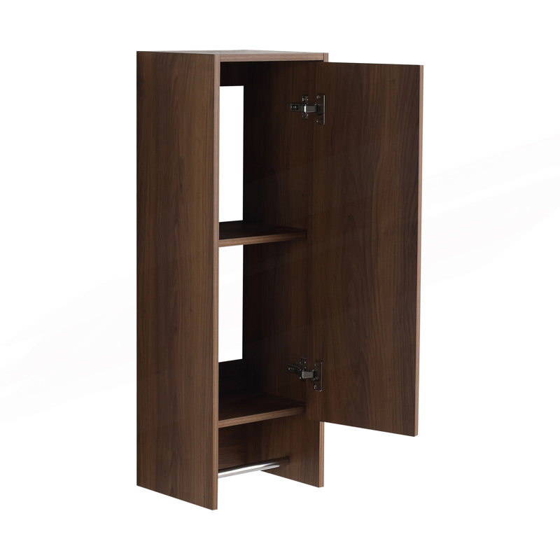 Armoire murale avec porte-serviettes mural, Brun ébène