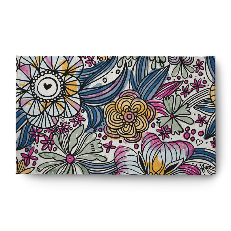 Hidemitsu Chenille Floral Indoor Rug, Rectangle 3' x 5'