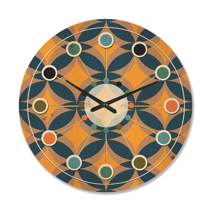 Horloge murale en bois Abstract Design III, Grand