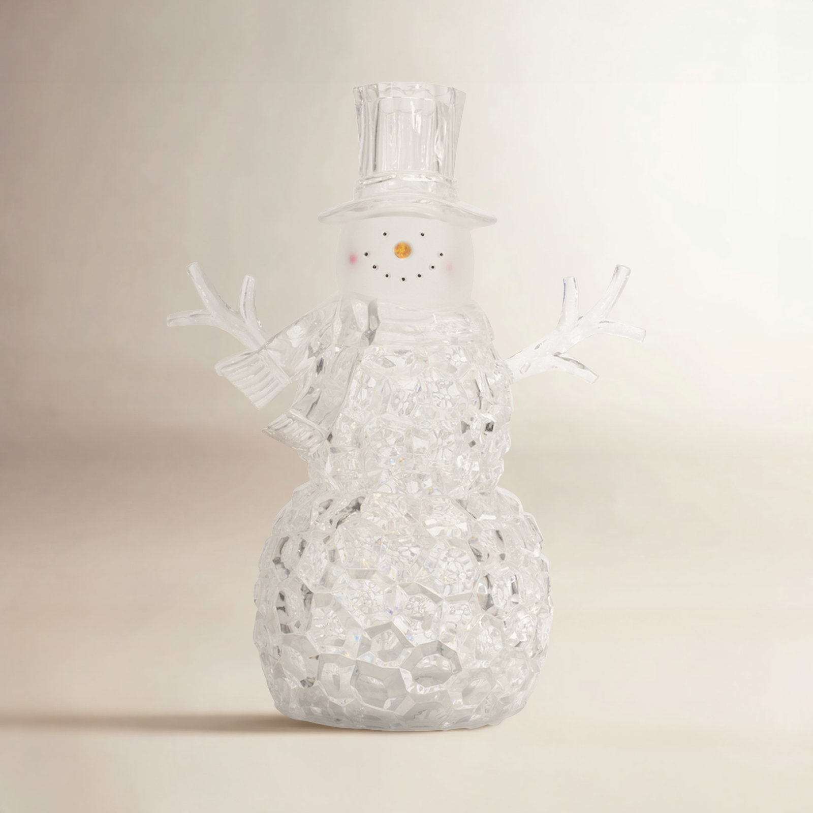 2-Piece Lighted Snowman Snow Globe Set