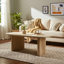 Sagebrook Home 52" Catalina Travertine & Fluted Wood Coffee Table/KD