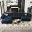 169.4” reversible modular sofa in real velvet Wylodene-1660643707