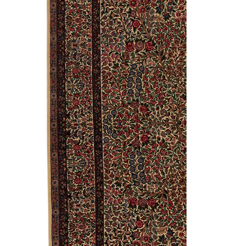 Tapis brun / noir / rouge de haute qualité noué à la main
