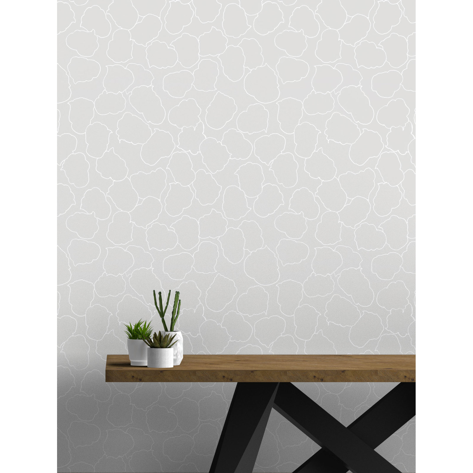 Armes Abstract Wallpaper, Gray/White