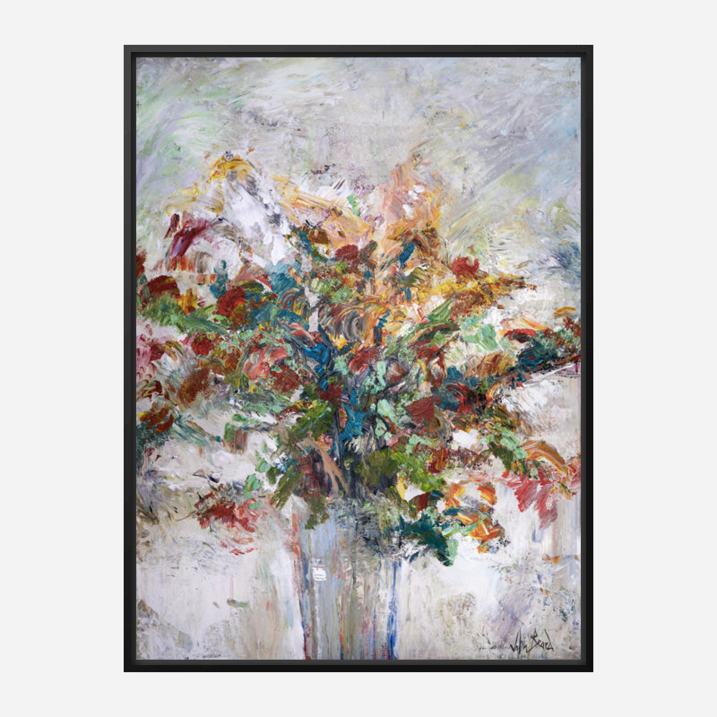 Floral - Artist Enhanced Canvas Print, Black Framed Canvas, 24" H x 20" W x 1.75" D