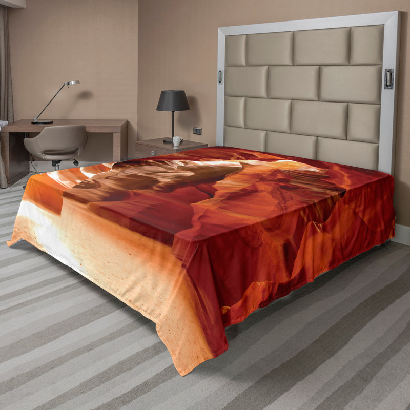 Drap plat Ambesonne, États-Unis, Grand Canyon, Colorado, rouge, orange, brun, Très grand californien