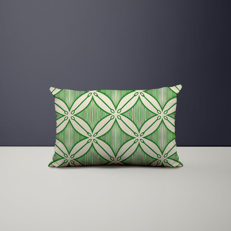 Polyester / Mélange de polyester Housse de coussin rectangulaire intérieure / extérieure lombaire et insert, Vert