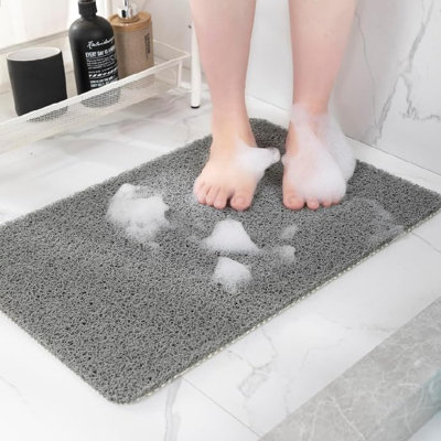 Tapis de douche antidérapant à séchage rapide avec grattoir pour les pieds