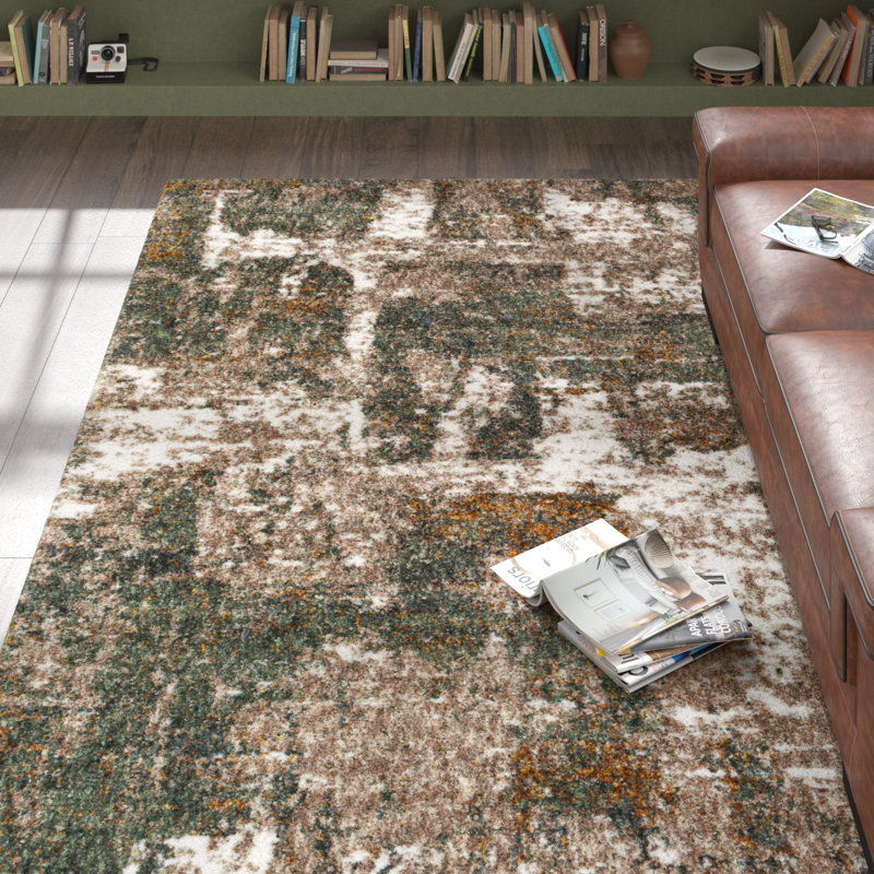 Maestas Abstract Indoor Rug, Rectangle 7'10" x 10', Brown/Green/Yellow