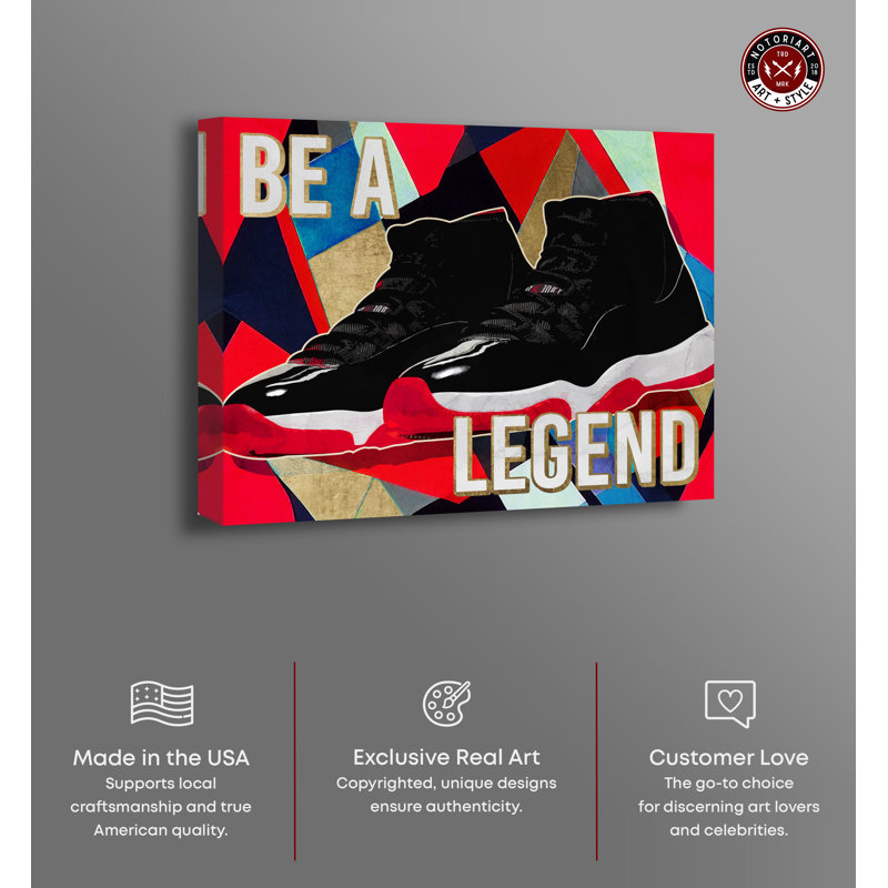 Be A Legend Sneakers Motivational Canvas Art Print