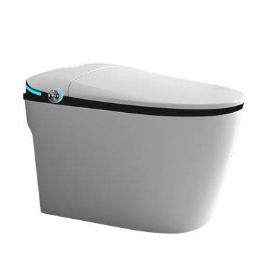 Luxury Smart Toilet with Built-in Bidet Seat | Auto Open/Close Seat, Foot Sensor | Warm Water & Dryer, LED Display, Night Light