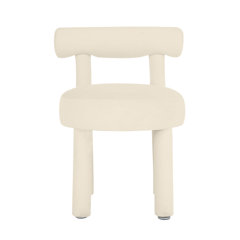 Chaise en velours Cecilia, Velours crème