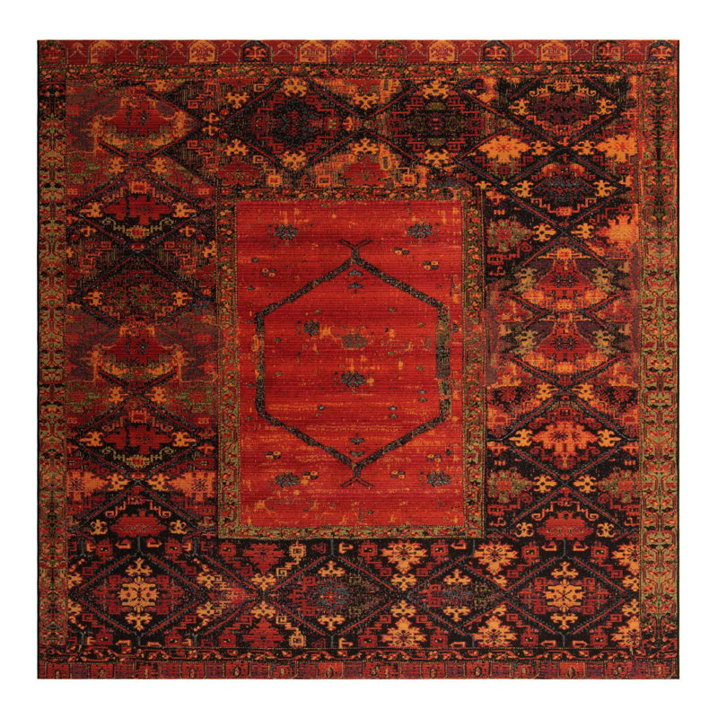 Gurrola Washable Oriental Indoor / Outdoor Rug, Square 10'