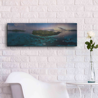 'Curieuse Island Seychelles Pano', Metal Wall Art, 36"x12"