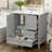 30" Solid Wood Bathroom Vanity With Ceramic Sink, Soft Close Doors, 4 Drawers-2005296867