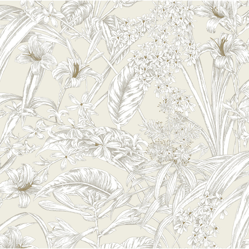 Conservatory Toile Vinyl Wallpaper Double Roll, Beige & Taupe
