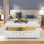 Modern White Square Storage Coffee Table With 4 Drawers And Gold Accents