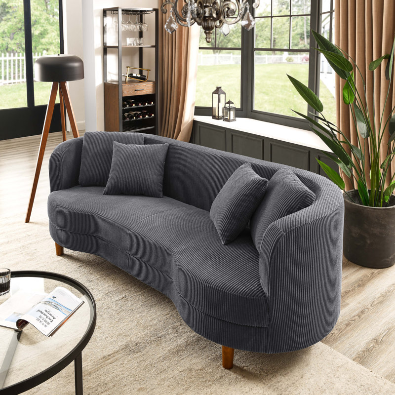 Annexie 89" Boucle Curved Sofa - Stylish & Comfy