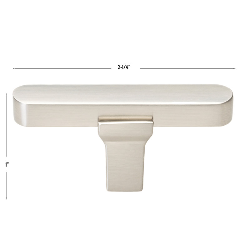 2 1/4" Length Bar Knob, Satin Nickel