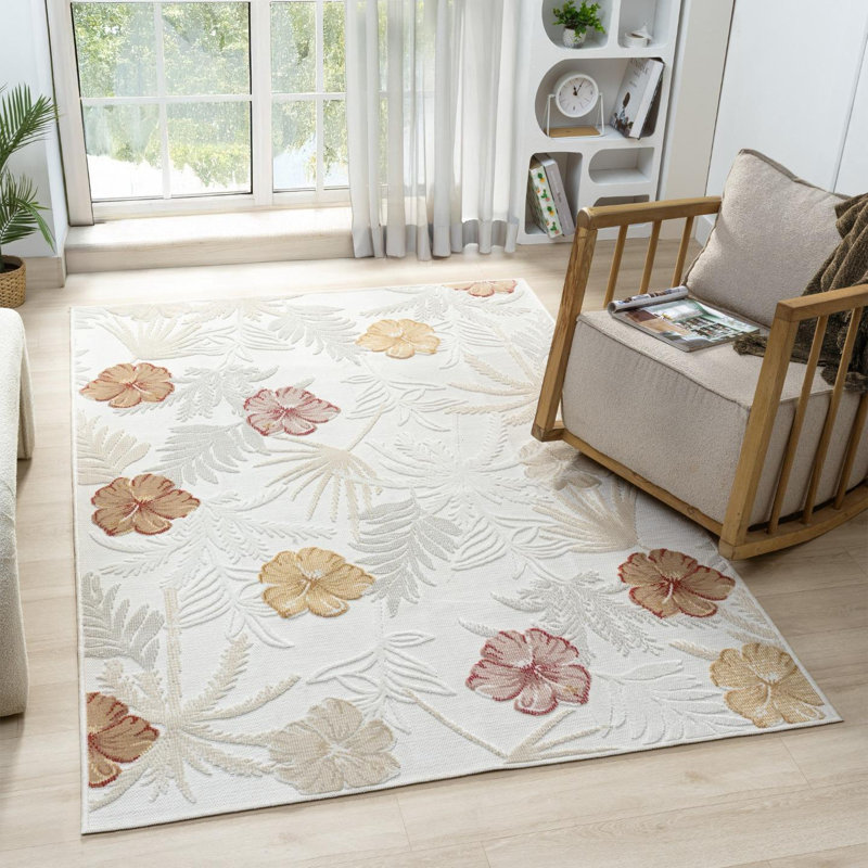 Tapis d'extérieur à motif de feuilles tropicales, Rectangle 9 pi x 12 pi