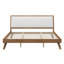 Lit plateforme Renwick King style Mid-Century en bois massif avec tête de lit bouclée et pieds fuselés-135444851-135444853