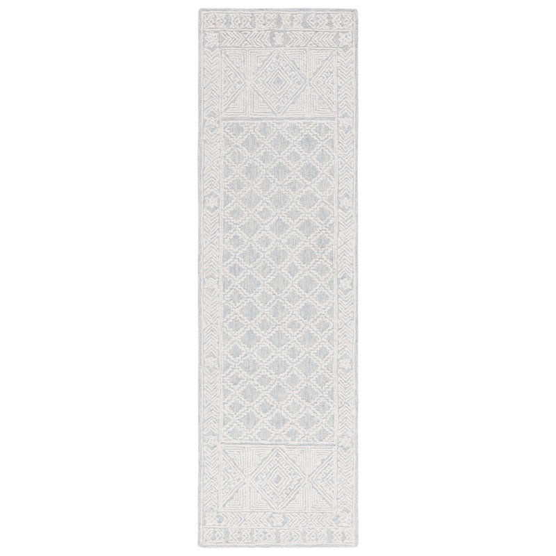 Abstract Hand Tufted Wool Geometric Rug, Runner 2'3" x 8'
