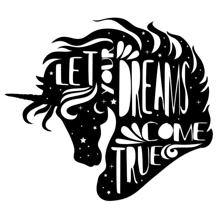 Décoration murale en métal Unicorn Dreams