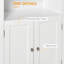 Armoire de salle de bain Kleankin, armoire de salle de bain autoportante avec 2 tablettes ouvertes, portes doubles et tablettes réglables, armoire de rangement en bois pour salle de bain, blanc