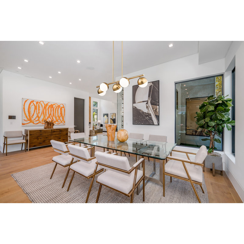 Trombetta 5 Light Linear Chandelier, Gold