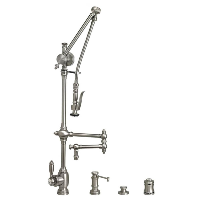 Gantry Kitchen Faucet, Antique Brass, Without Soap Dispenser