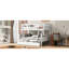Lit superposé simple au dessus d'un lit double avec 2 tiroirs de rangement, sécuritaire et durable - blanc, sommeil stable et durable-403258869