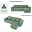 Canapé modulaire en velours côtelé 4 pièces, meubles rembourrés confort - aucun assemblage requis-1190476528