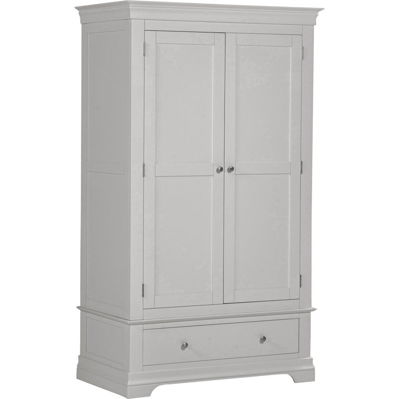 Adaleya 2 Door 1 Drawer Wardrobe, Grey