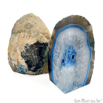Large Geode Agate Pair Bookends -  GEMMART USA, BKBU-10255