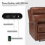 Fauteuil inclinable électrique en cuir véritable avec garniture cloutée et port USB intégré-84444145