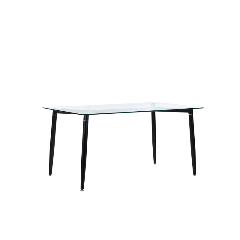 Totham Glass Top Metal Base Dining Table