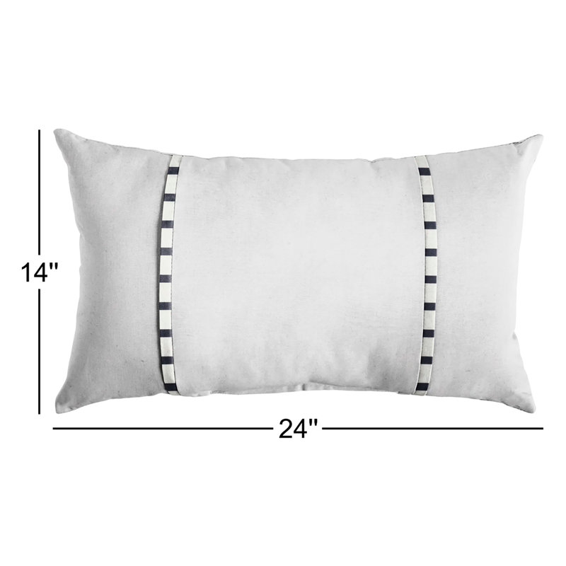 Coussin Keegan, 14 po x 24 po, Blanc