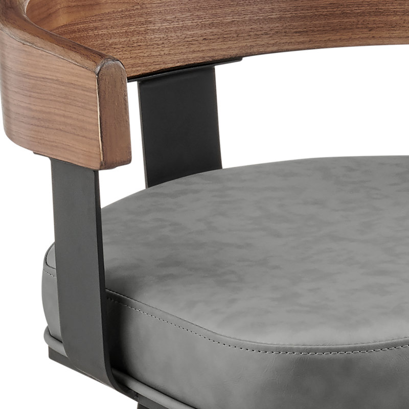 Tabouret de bar Ahlem, Gris / Brun, Tabouret de comptoir (siège d'une hauteur de 26 p