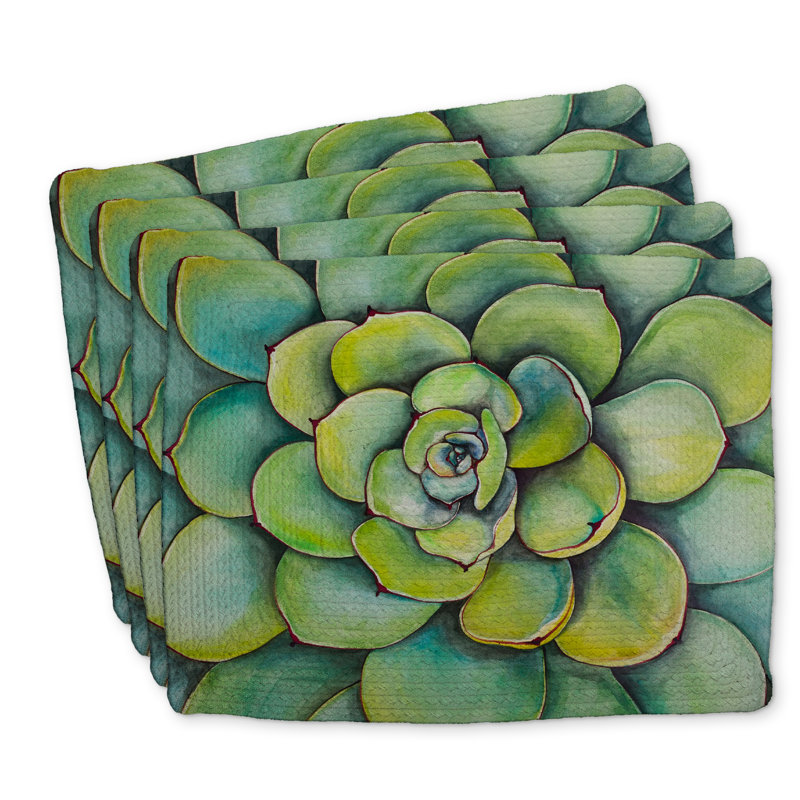 Ensemble de 4 napperons en polyester aquarelle