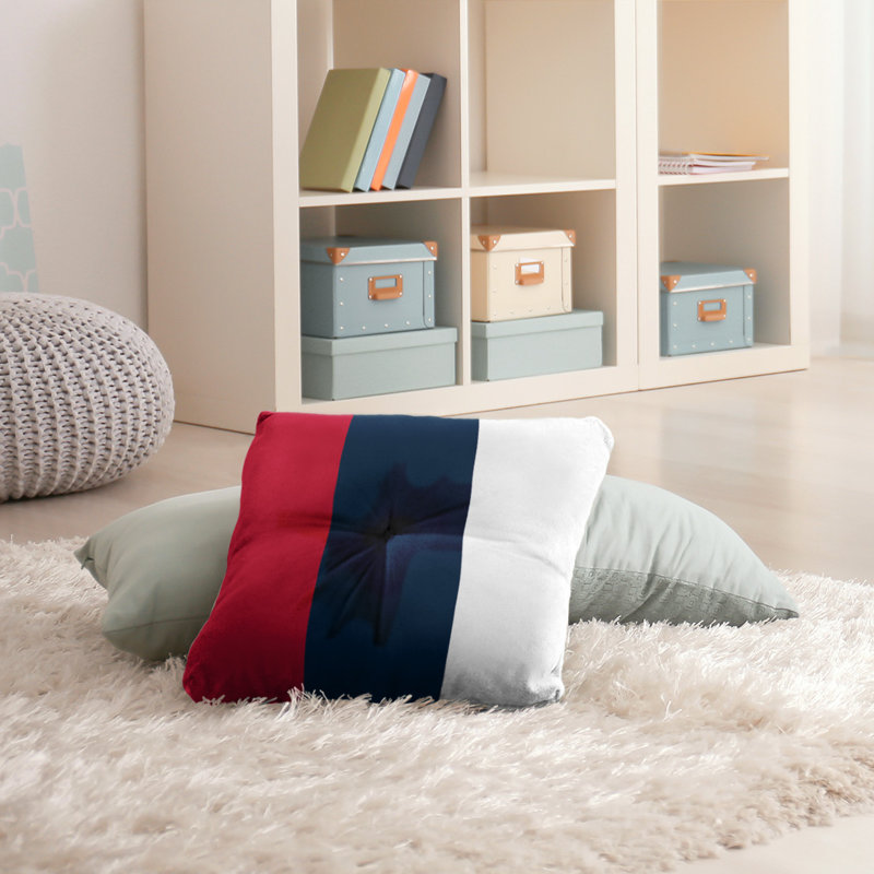  Coussin de sol touffeté, 30 po x 30 po, Milieu bleu / côté blanc