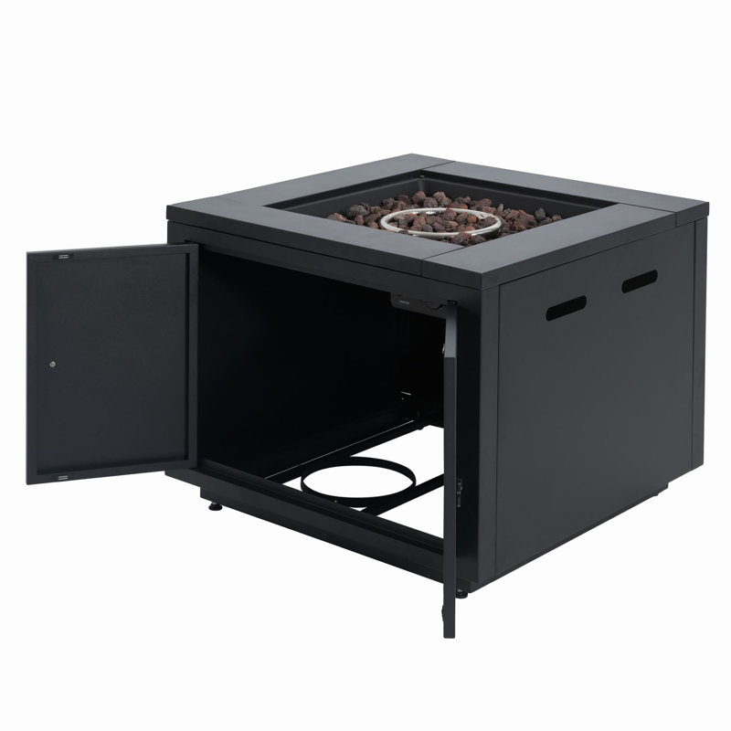 Table de foyer d'extérieur carrée en acier 30 po 40000BTU