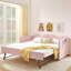 Lit de jour simple avec lit gigogne Gingham-132867619