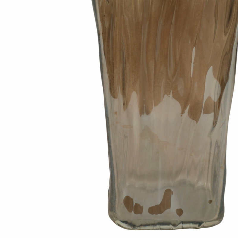 Vase décoratif en verre évasé avec rebord ondulé pour la décoration de table - Grand vase à fleurs pour bureau, présentation de table ou salon