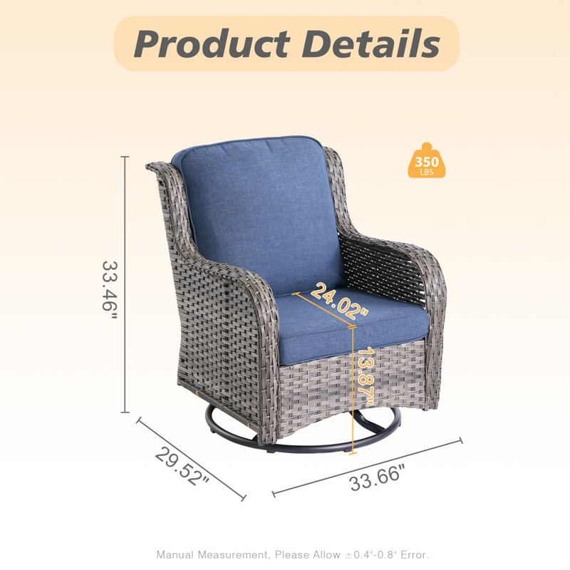 NTC 9 - Person Patio Conversation Set with Cushions, Denim Blue, Gray
