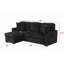 Canapé modulaire moelleux avec canapé-lit en tissu de velours - noir