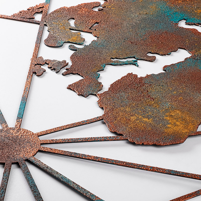 Accessoire mural décoratif en métal peint à la main, 47,2 po x 23,6 po | Fabrication 100% métal, épaisseur: 0,06 po | Variations de couleurs uniques pour un décor personnalisé | Léger à 7,1 lb | Parfait pour le salon, le bureau ou le mur d'une ga
