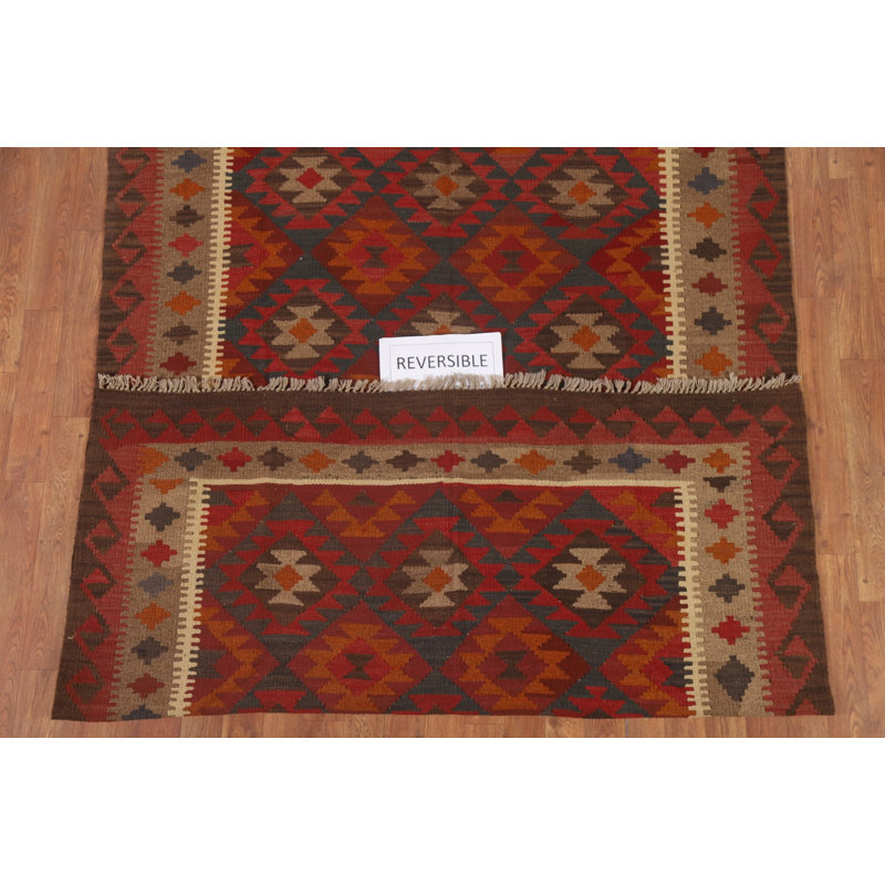 Kilim Reversible Wool Area Rug 5x8